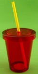 KUBEK ZE SŁOMKĄ I POKRYWKĄ DO NAPOJÓW 440 ML