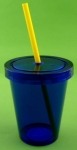 KUBEK ZE SŁOMKĄ I POKRYWKĄ DO NAPOJÓW 440 ML