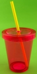 KUBEK ZE SŁOMKĄ I POKRYWKĄ DO NAPOJÓW 440 ML
