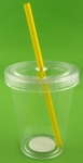 KUBEK ZE SŁOMKĄ I POKRYWKĄ DO NAPOJÓW 440 ML