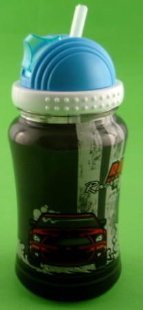 bidon ze słomką 400 ml zdobiony niebieski 1.JPG