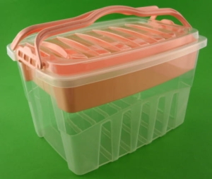 POJEMNIK PLASTIKOWY Z UCHWYTEM I PRZEGRODĄ 9 LITRÓW