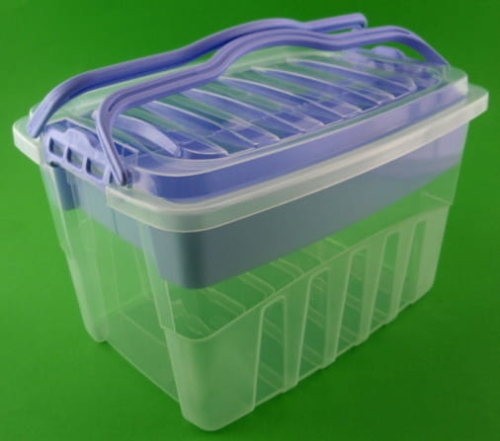 pojemnik plastikowy z uchwytem i wkładką liliowy 1.JPG
